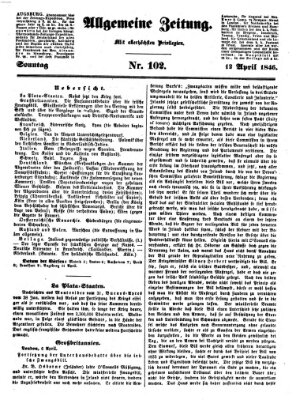 Allgemeine Zeitung Sonntag 12. April 1846