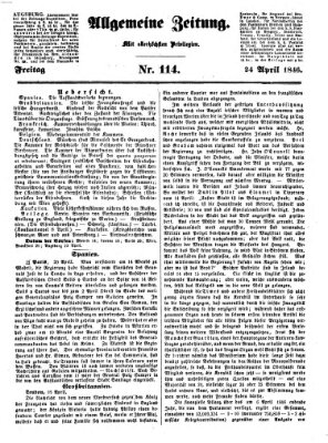 Allgemeine Zeitung Freitag 24. April 1846