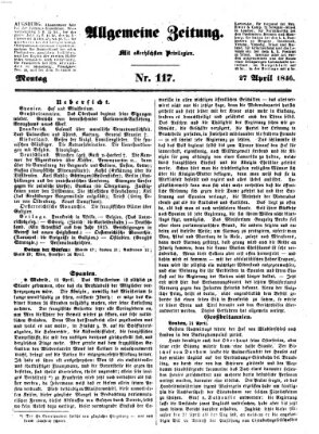 Allgemeine Zeitung Montag 27. April 1846