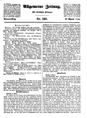 Allgemeine Zeitung Donnerstag 30. April 1846