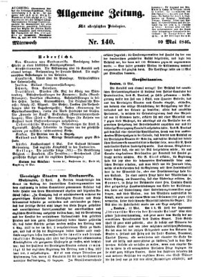 Allgemeine Zeitung Mittwoch 20. Mai 1846