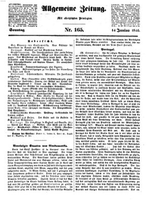 Allgemeine Zeitung Sonntag 14. Juni 1846