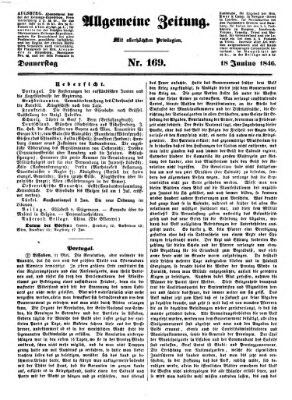 Allgemeine Zeitung Donnerstag 18. Juni 1846