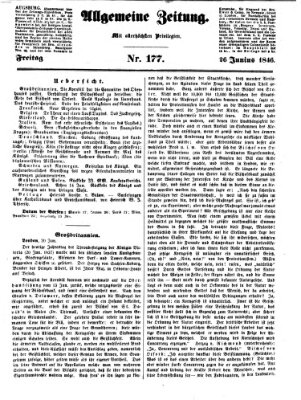 Allgemeine Zeitung Freitag 26. Juni 1846