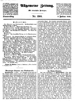 Allgemeine Zeitung Donnerstag 9. Juli 1846