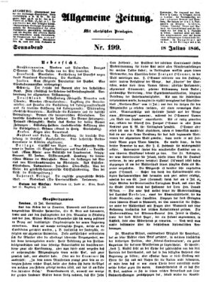 Allgemeine Zeitung Samstag 18. Juli 1846