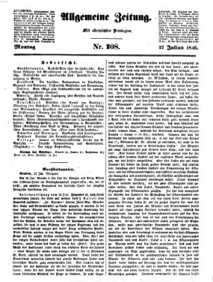 Allgemeine Zeitung Montag 27. Juli 1846