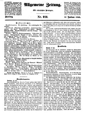 Allgemeine Zeitung Freitag 31. Juli 1846