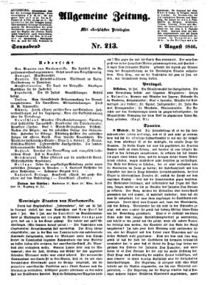 Allgemeine Zeitung Samstag 1. August 1846