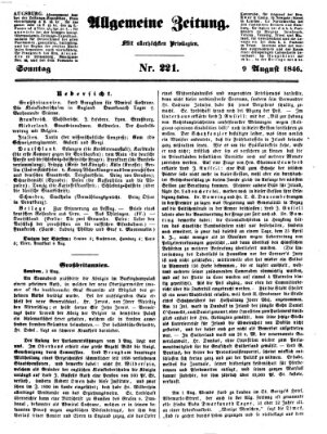 Allgemeine Zeitung Sonntag 9. August 1846