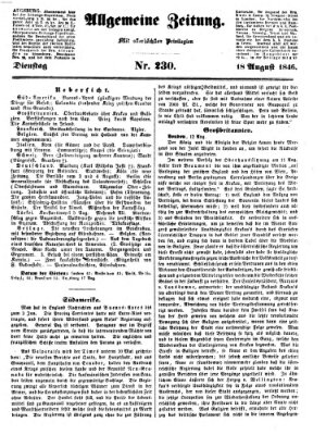 Allgemeine Zeitung Dienstag 18. August 1846