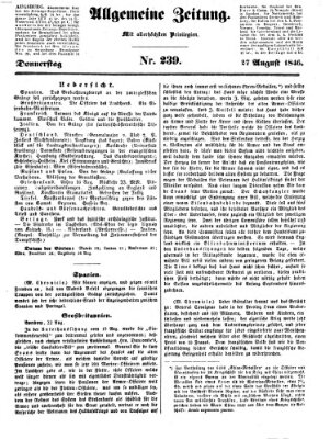 Allgemeine Zeitung Donnerstag 27. August 1846