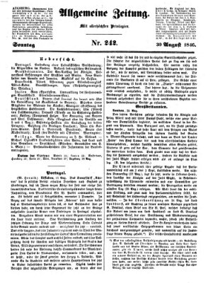 Allgemeine Zeitung Sonntag 30. August 1846