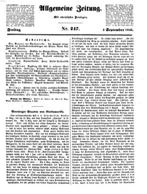 Allgemeine Zeitung Freitag 4. September 1846