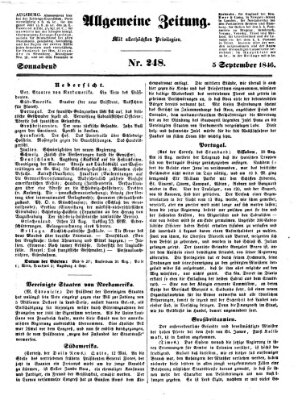 Allgemeine Zeitung Samstag 5. September 1846