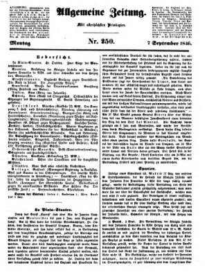 Allgemeine Zeitung Montag 7. September 1846