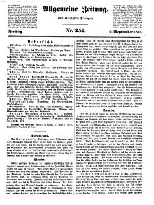 Allgemeine Zeitung Freitag 11. September 1846