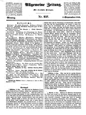 Allgemeine Zeitung Montag 14. September 1846