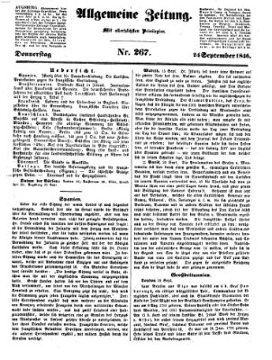 Allgemeine Zeitung Donnerstag 24. September 1846