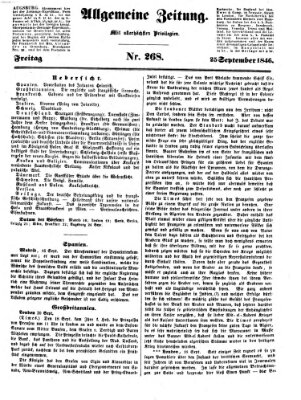 Allgemeine Zeitung Freitag 25. September 1846