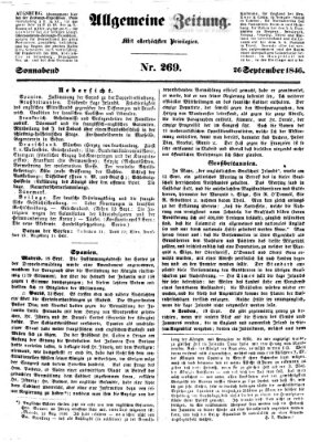 Allgemeine Zeitung Samstag 26. September 1846