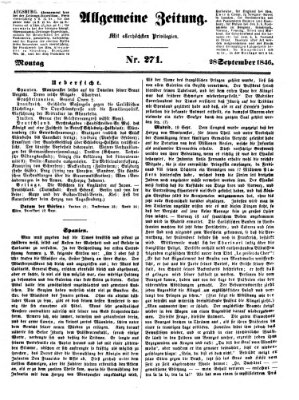 Allgemeine Zeitung Montag 28. September 1846