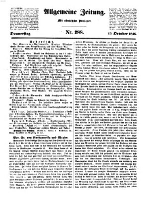 Allgemeine Zeitung Donnerstag 15. Oktober 1846