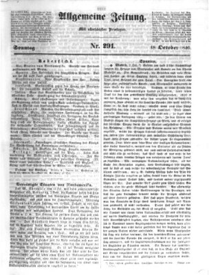 Allgemeine Zeitung Sonntag 18. Oktober 1846