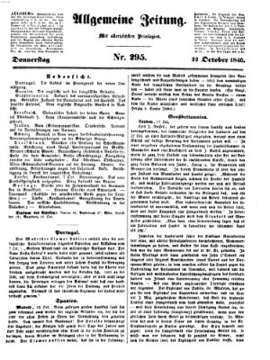 Allgemeine Zeitung Donnerstag 22. Oktober 1846