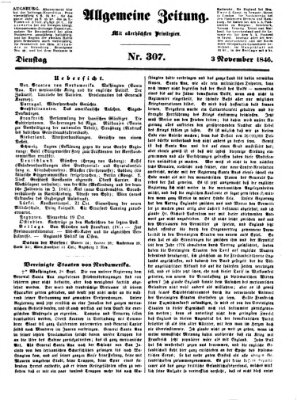 Allgemeine Zeitung Dienstag 3. November 1846