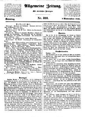 Allgemeine Zeitung Sonntag 8. November 1846