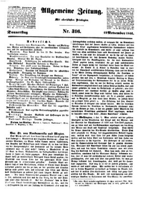 Allgemeine Zeitung Donnerstag 12. November 1846