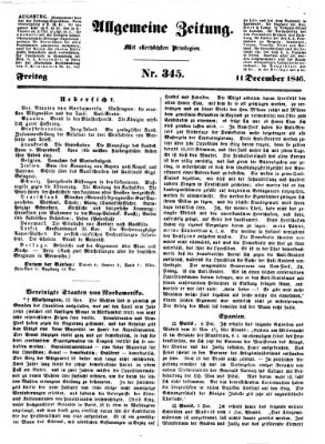 Allgemeine Zeitung Freitag 11. Dezember 1846