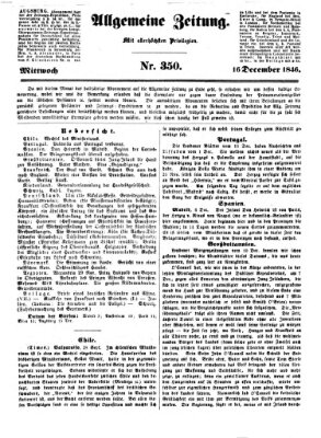 Allgemeine Zeitung Mittwoch 16. Dezember 1846