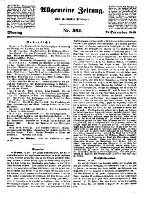 Allgemeine Zeitung Montag 28. Dezember 1846