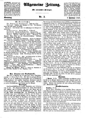 Allgemeine Zeitung Sonntag 3. Januar 1847