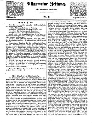 Allgemeine Zeitung Mittwoch 6. Januar 1847