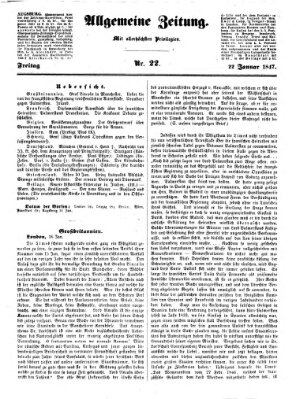 Allgemeine Zeitung Freitag 22. Januar 1847