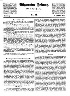 Allgemeine Zeitung Sonntag 31. Januar 1847