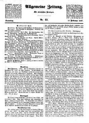 Allgemeine Zeitung Sonntag 14. Februar 1847