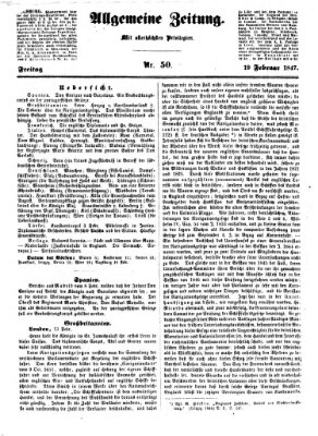 Allgemeine Zeitung Freitag 19. Februar 1847