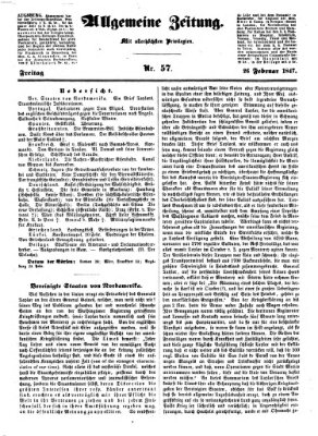 Allgemeine Zeitung Freitag 26. Februar 1847