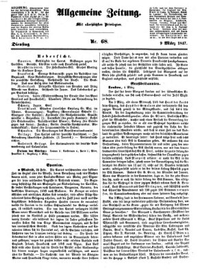 Allgemeine Zeitung Dienstag 9. März 1847