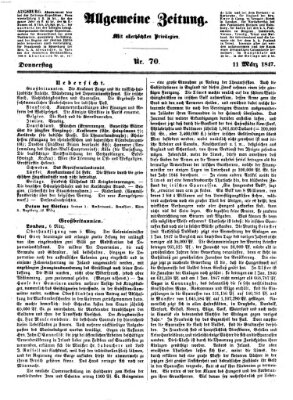 Allgemeine Zeitung Donnerstag 11. März 1847