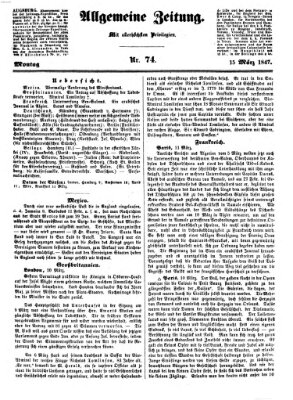 Allgemeine Zeitung Montag 15. März 1847