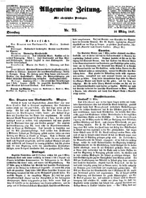 Allgemeine Zeitung Dienstag 16. März 1847