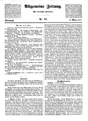 Allgemeine Zeitung Mittwoch 17. März 1847