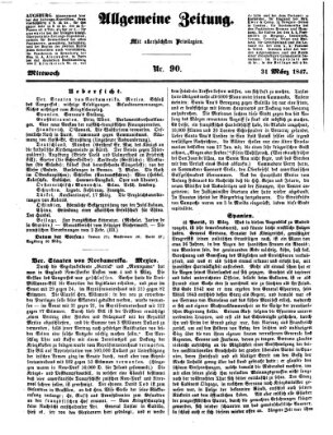 Allgemeine Zeitung Mittwoch 31. März 1847