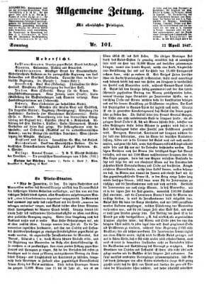 Allgemeine Zeitung Sonntag 11. April 1847