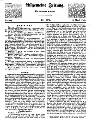 Allgemeine Zeitung Freitag 16. April 1847